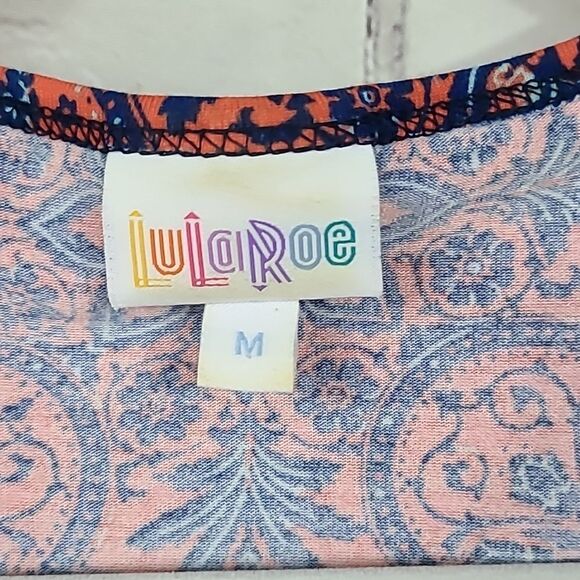 LuLaRoe IRMA M 12/14 Pink Floral Medallion High Low Tunic Short Sleeve T-Shirt - Picture 4 of 7